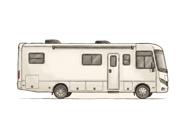 Illustration of a Class A motorhome