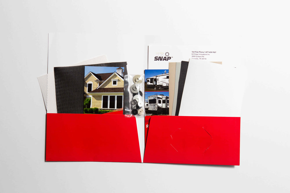 Samples of Shade Mesh, RV Skirting &amp; Fasteners