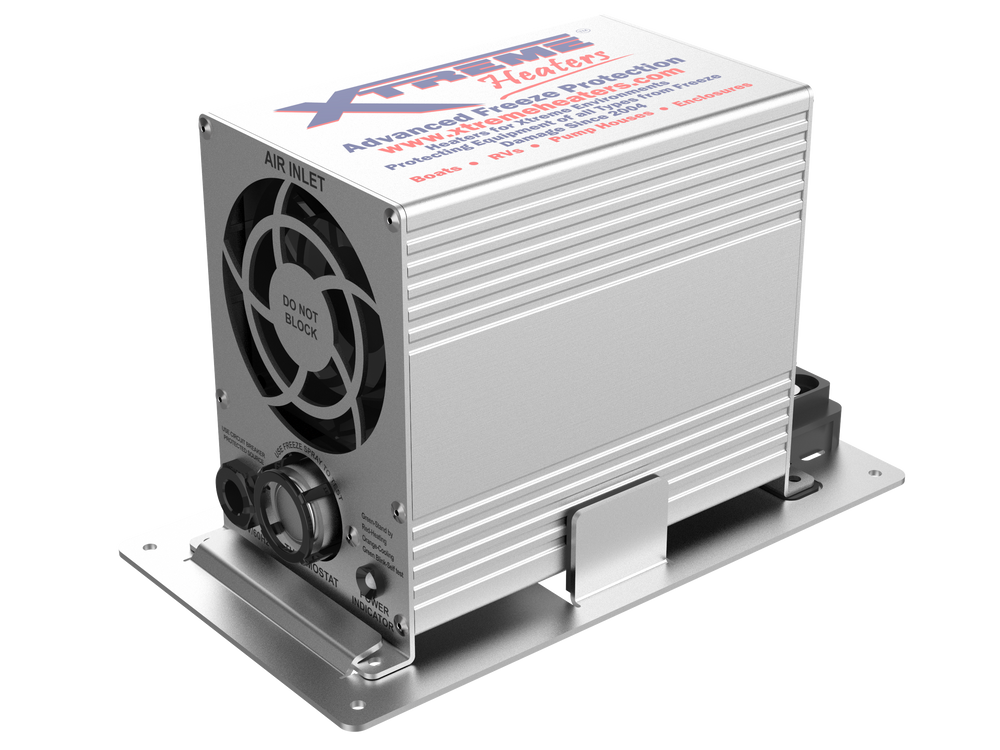 Xtreme Heater on quick release bracket, side view