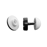 EZ Snap matched white snap: white stud, white cap, black pin