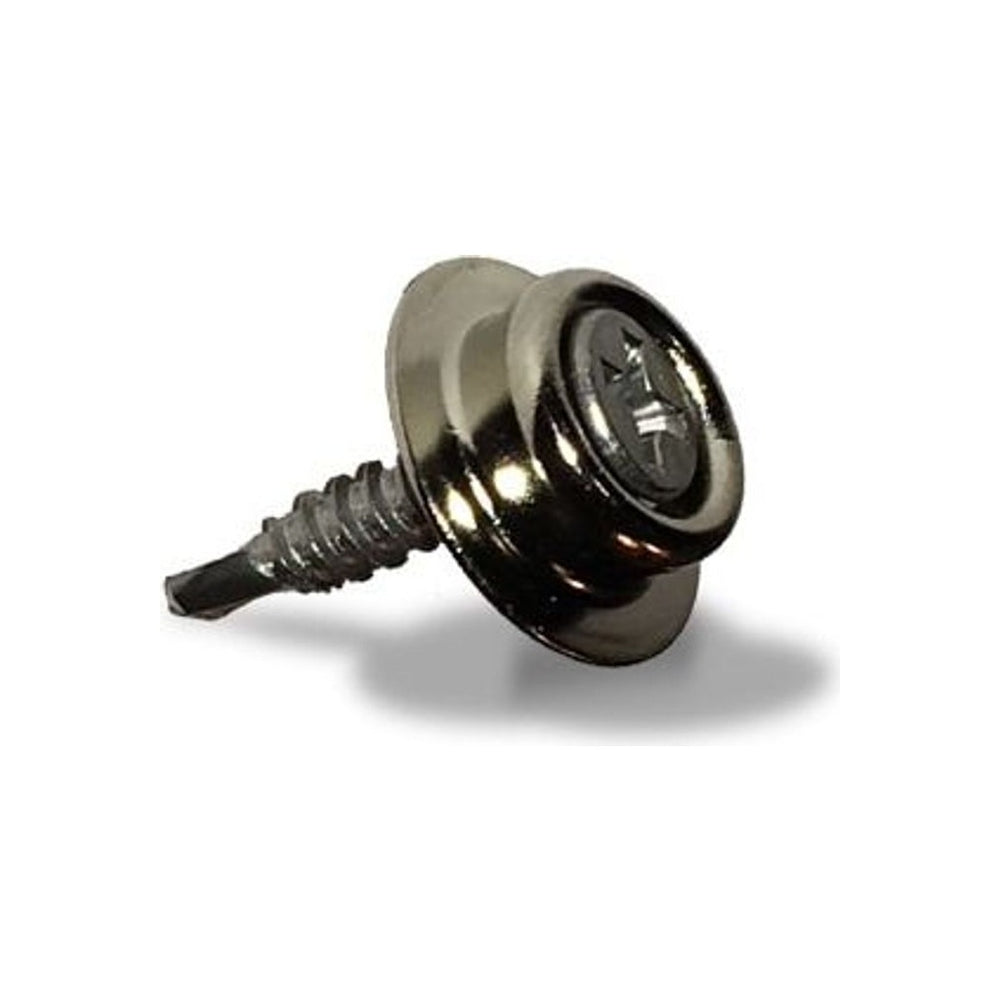 EZ Snap stainless steel snap stud with self-tapping mounting screw