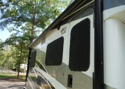Barzler EZ Snap RV Window Shades on Class C Motorhome Door