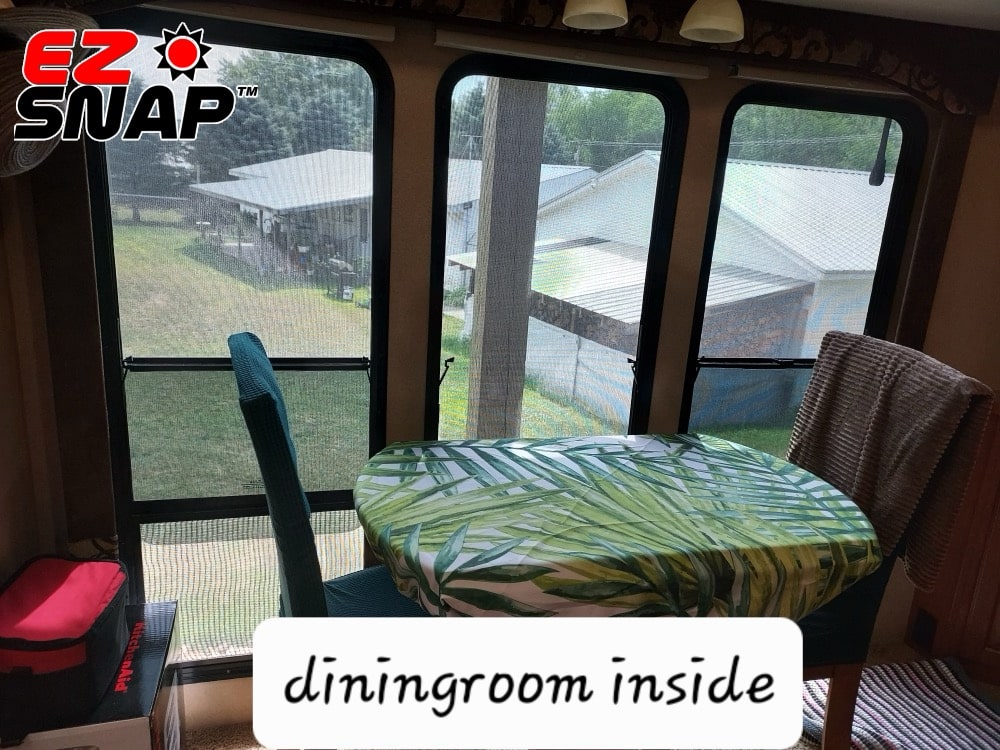 EZ Snap RV Shade Review Photos from L Stevens Dining Inside