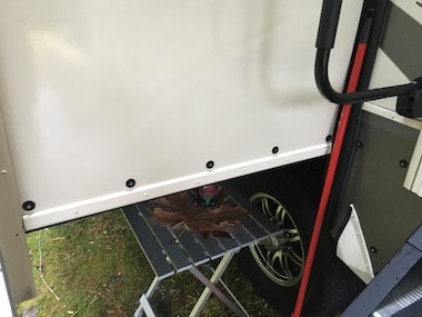 EZ Snap RV Skirting Review Photos from Ryan Campbell 3M Fasteners Installed on Slideout