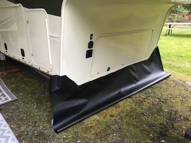 EZ Snap RV Skirting Review Photos from Ryan Campbell Front Skirting Trimmed