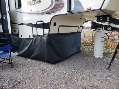 5th Wheel RV Skirting Review Photos from D Bishchoff Hitch Area