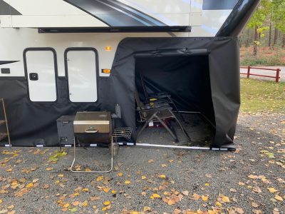 RV Skirting Review Photos from Laura & Benajmin Hitch with Door Open
