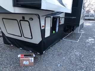 RV Skirting Review Photos from Roy & Danette Pipe Frame Under Slideout