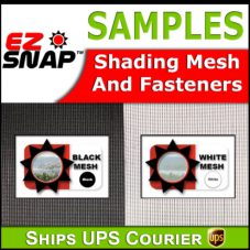 Samples of EZ Snap shades and fasteners. Block up to 90% of the suns heat from your house windows, skylights, RV windows or boat windows. Block the Heat, Not the View